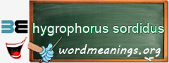 WordMeaning blackboard for hygrophorus sordidus